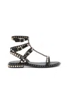 Ash Stud-embellished Leather Sandals In Black