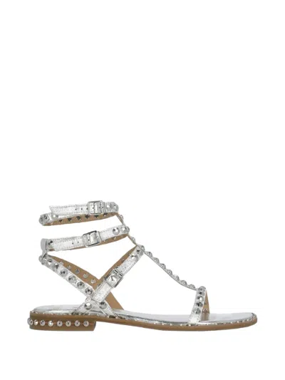 Ash Play Stud-embellished Leather Sandals In Animal Print