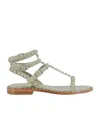 Ash Playbis Embellished Sandals In Nude