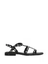 Ash Plus Stud-embellished Leather Sandals In Black