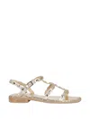 Ash Plus Stud-embellished Metallic Sandals In White