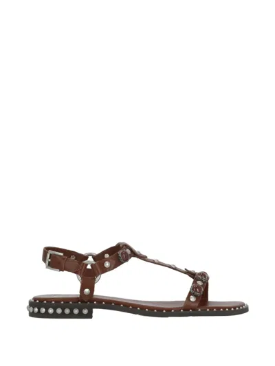 ASH PODIUM LEATHER FLAT SANDALS