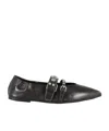 Ash Britney Studded Ballerinas In Black