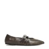 Ash Pointed Toe Ballerinas With Vintage Leather In Brown