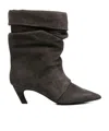 Ash Virgee High Heels Ankle Boots In Grey Suede In Gray
