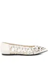 Ash Pointed-toe Studded Flat Pumps
