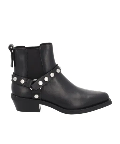 Ash Pointed-toe Ankle Boots In Black