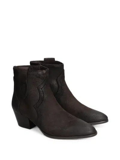 Ash Pointed-toe Leather Cowboy Boots In Multi