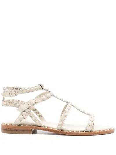 Ash Leather Sandals In White