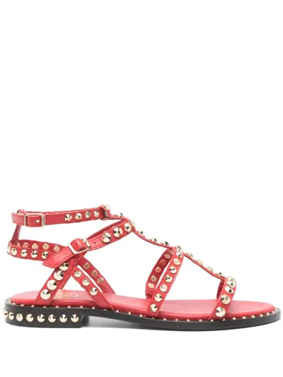Ash Precious Flat Sandals In Red