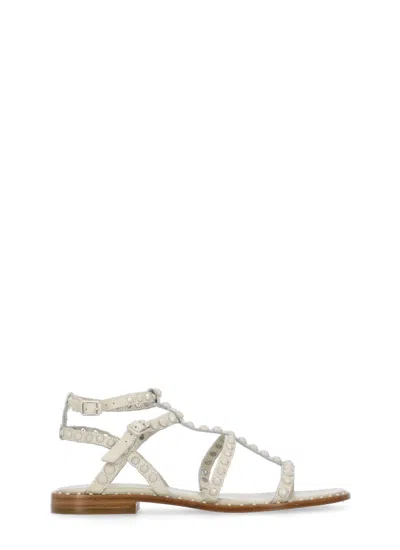 Ash Leather Sandals In White