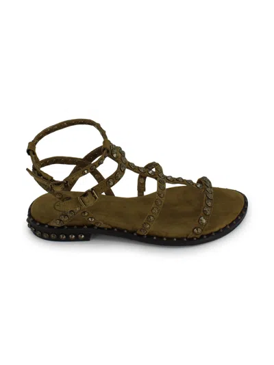 Ash Precious Studded Sandal In Green