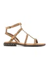 Ash Precious Stud-embellished Sandals In Brown