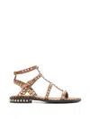 Ash Precious Stud-embellished Multi-strap Sandals In Brown