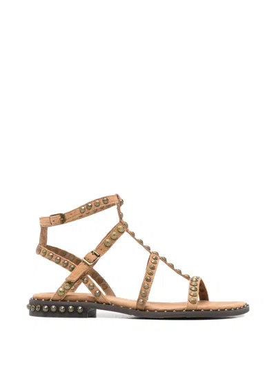Ash Precious Stud-embellished Sandals In Brown