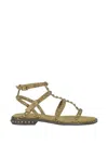 Ash Precious Stud-embellished Sandals In Green