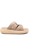 Ash Crisscross Strap Brown Platform Sandals