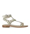 Ash Pulp Studded Ankle-strap Sandals In Beige