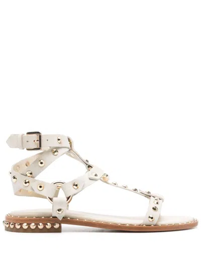 Ash Pulp Stud Embellished Sandals In Beige