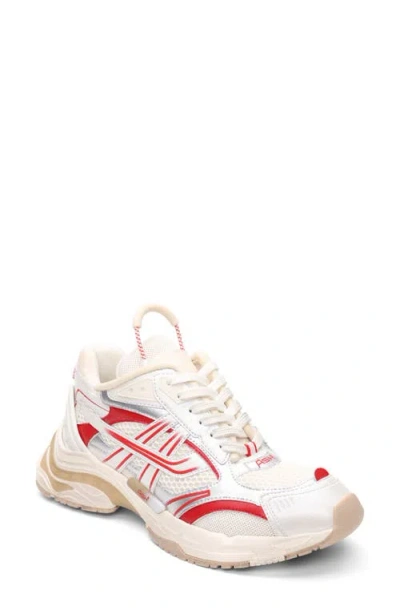 Ash Race High Top Sneaker In White/silver/aura