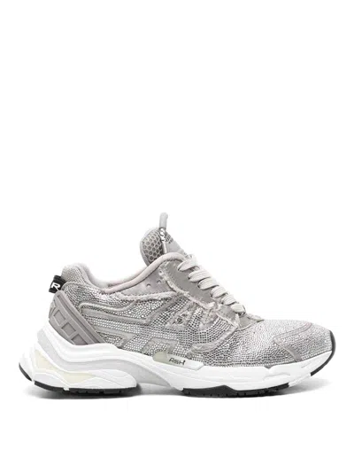 Ash The Race Rhinestone-embellished Sneakers In Silver
