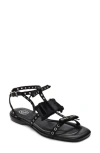Ash Rachel Studded Ankle Strap Slide Sandal In Black