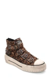 Ash Rainbow Studs High Top Platform Sneaker In Brown