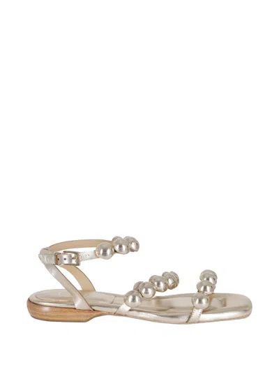 Ash Regy Bead-embellished Metallic Sandals In Multi
