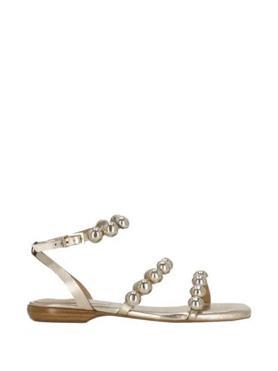 Ash Flat Sandals Beaded Embellishments Metallic Finish In Multi