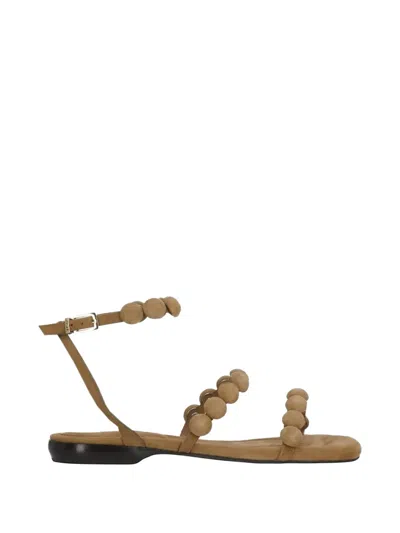 Ash Regy Sphere-embellished Suede Sandals In Animal Print