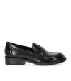 Ash Penny Leather Loafers In Black
