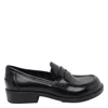 Ash Penny Leather Loafers In Black