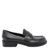 Ash Penny Leather Loafers In Black