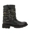 Ash Rivet-decorated Short Boots In Black