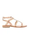 Ash Stud-embellished Leather Flat Sandals In Nude