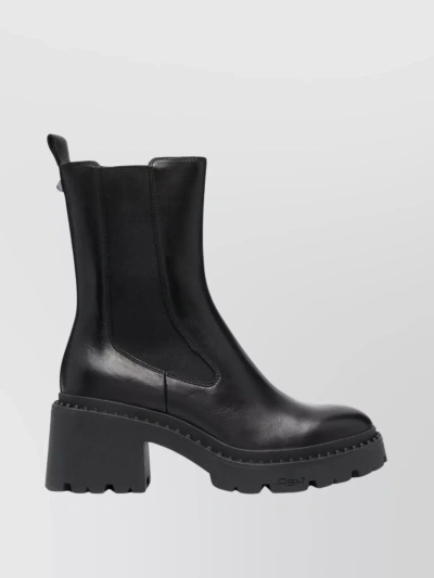 Ash Black Leather Nico Ankle Boots