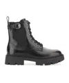 Ash Black Leather Amphibian With Rugged Sole In Black