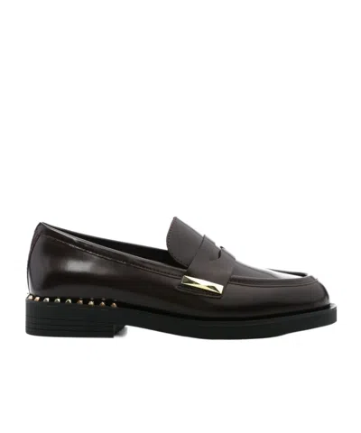 Ash Round Head Loafer Shoes In Black
