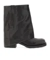 Ash Tijuana Draped Black Calf Leather Ankle Boots In Black