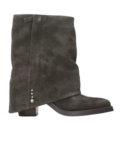 Ash Round-headed Short Boots In Black