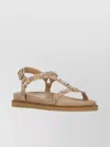 Ash Round Studs Leather Sandals In Brown