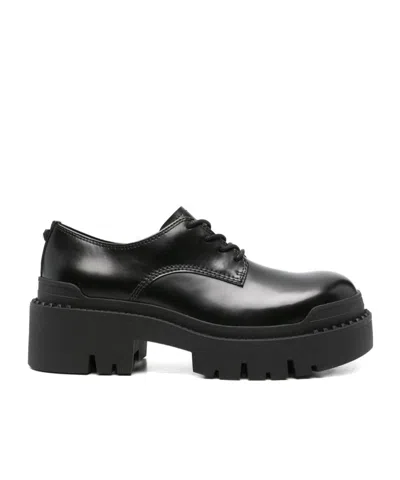Ash Lace-up Platform Derby Shoes In Black