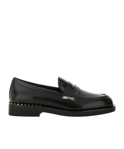 Ash Round-toe Loafers In Black