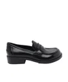 Ash Penny Leather Loafers In Black