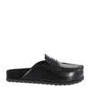 Ash Round Toe Mules In Black