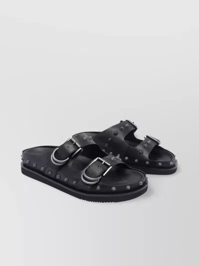 ASH ROUND TOE STUDS FLAT SANDALS