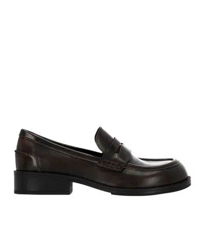 Ash Round-toe Loafers In Brown