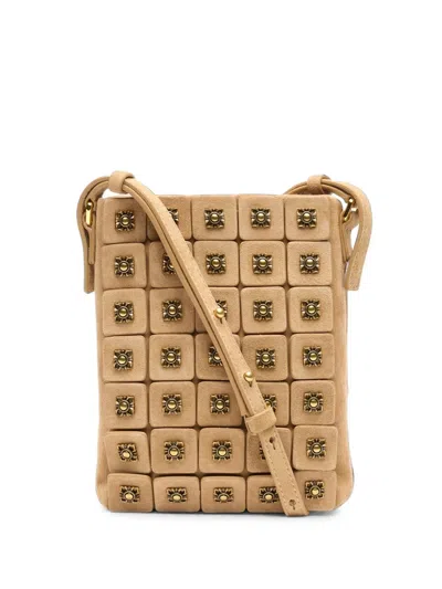 Ash Rubina Studs Cross Body Bag In Neutral