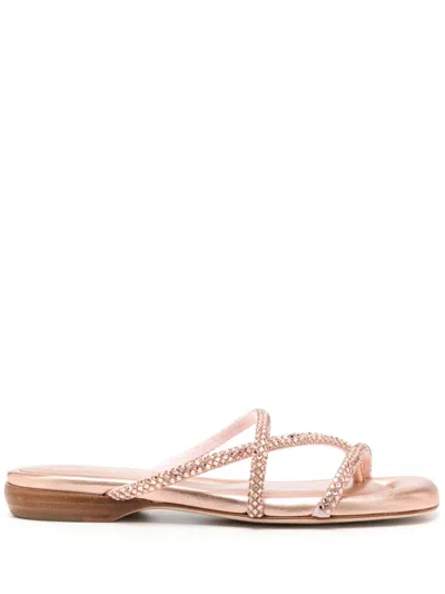Ash Woman Thong Sandal Rose Gold Size 6 Textile Fibers In Rosa Pastello