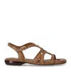 Ash Open-toe Leather Flat Sandals In Brown